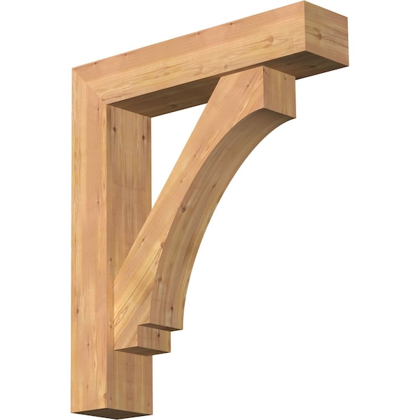 Ekena Millwork Imperial Block Smooth Bracket w/ Offset Brace, Western Red Cedar, 7 1/2"W x 34"D x 40"H BKT0806X34X40IMP05SWR - main